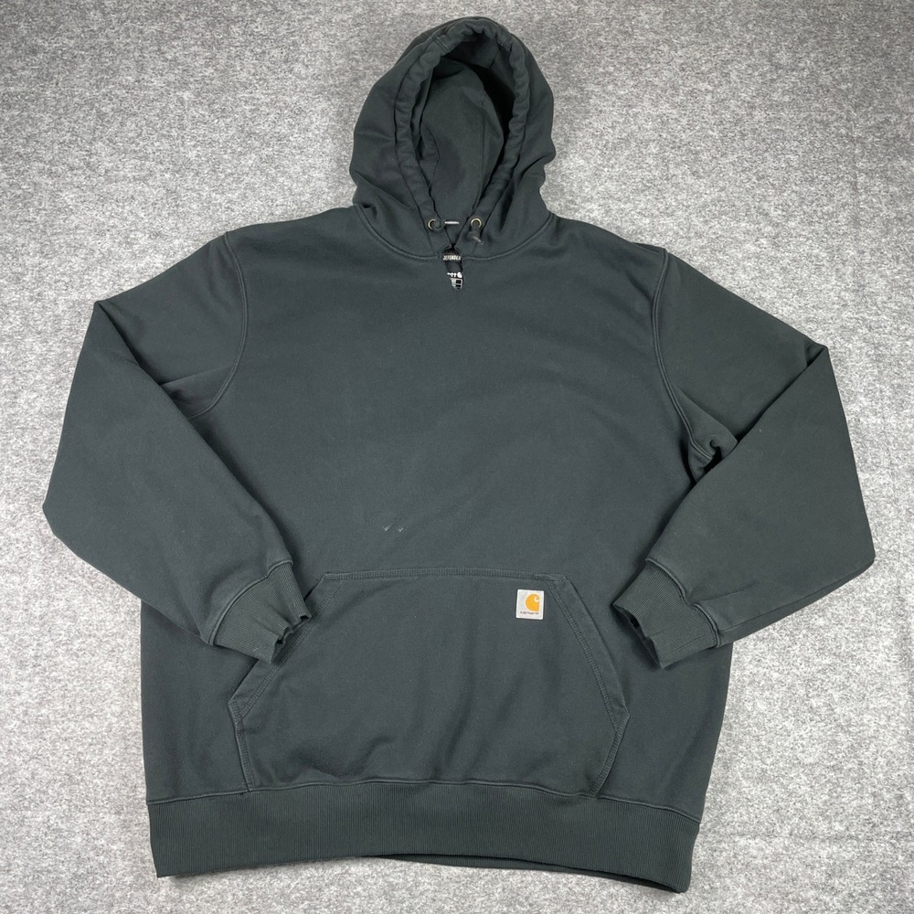 Carhartt Hoodie Mens 2XL Tall Black Rain Defender Loose Fit Heavyweight Pullover